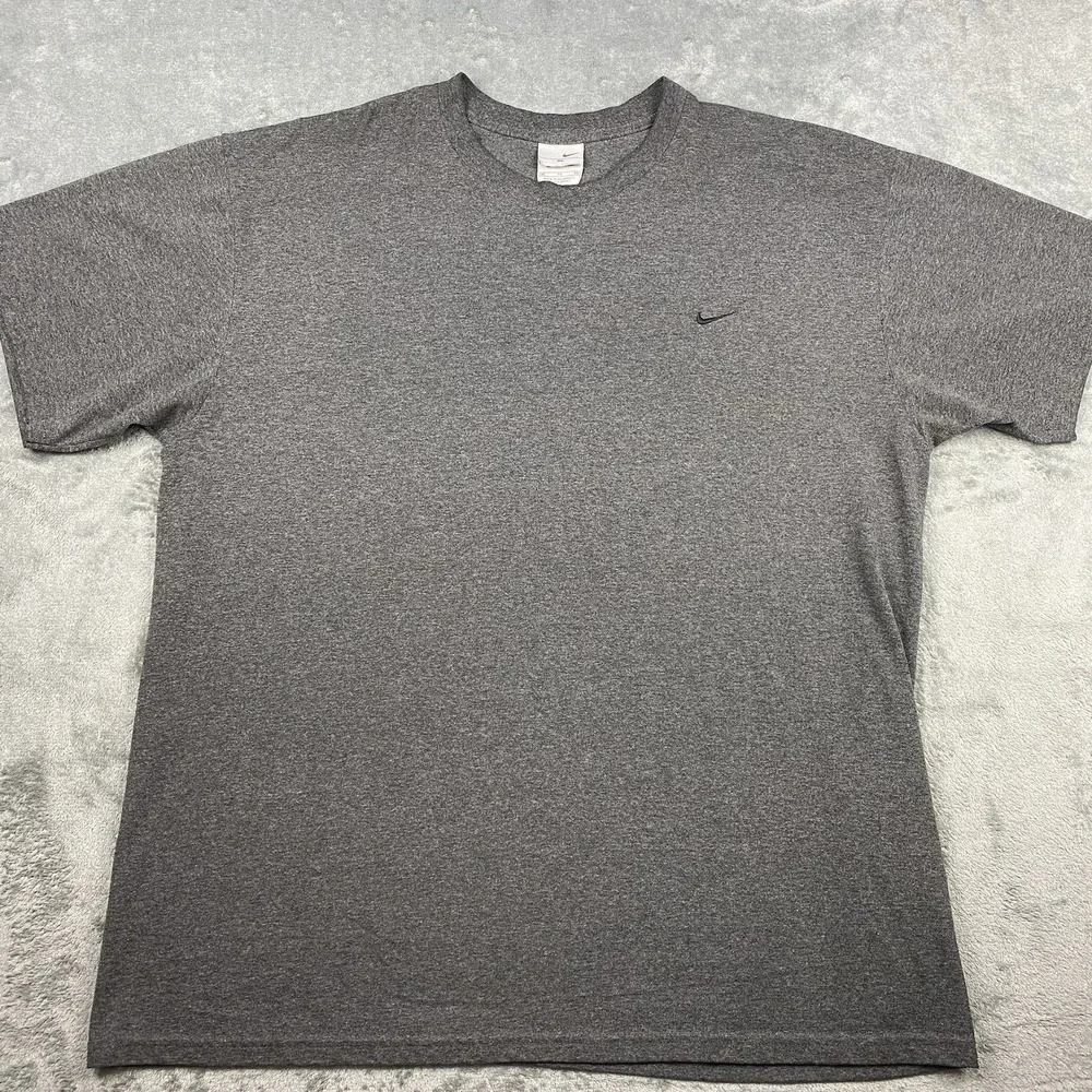 Vintage Nike Shirt Mens Size XL Grey Y2K Essential Mini Swoosh Gray‎ Tag Skater